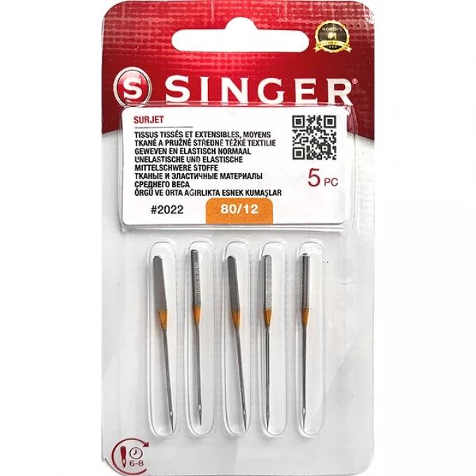 Иглы SINGER для оверлоков №80 2022 (501) 5шт 14418 Иглы SINGER для оверлоков №80 2022 (501) 5шт 14418